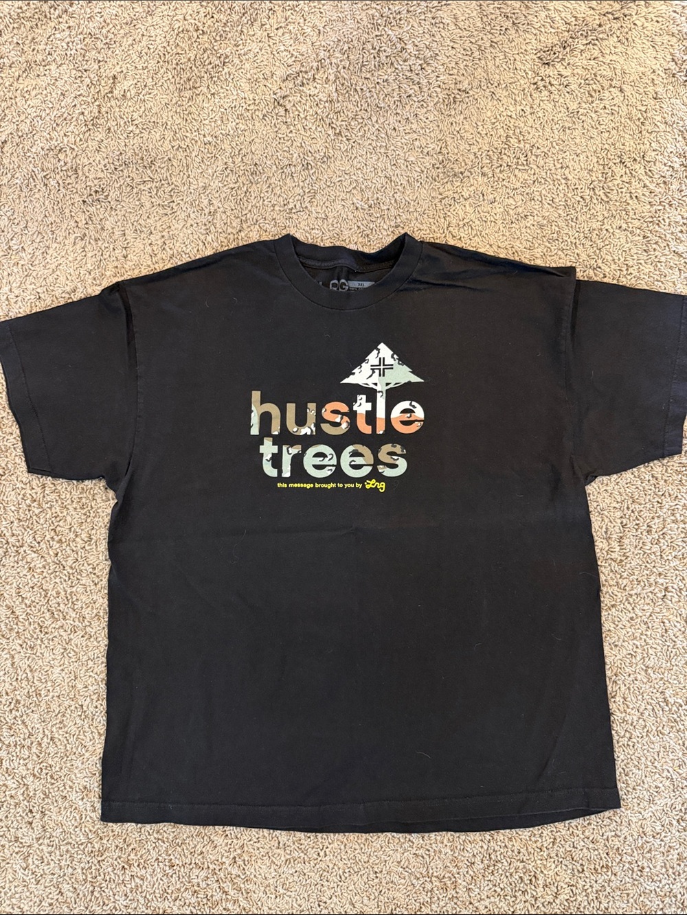 Lrg Black Hustle Trees Logo Tee with Camo Accent